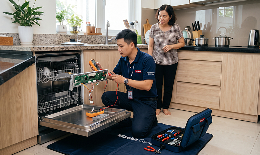 Hướng dẫn sửa máy rửa bát Miele không chạy trước khi gọi thợ