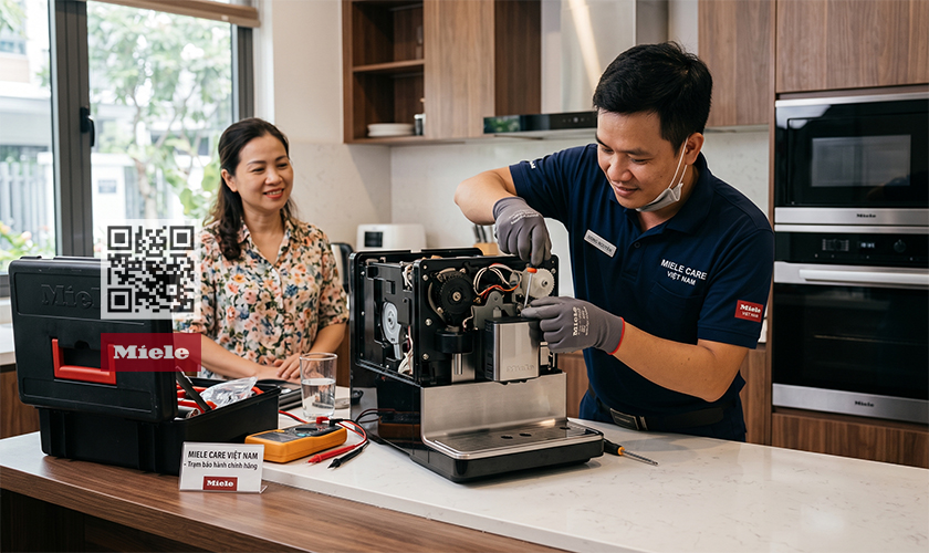 Sửa máy pha cafe Miele: Chính hãng, Duy nhất tại TPHCM, HN 4 Trạm bảo hành Miele Care VN áp dụng quy trình sửa chữa máy pha cafe Miele chuyên nghiệp tại nhà